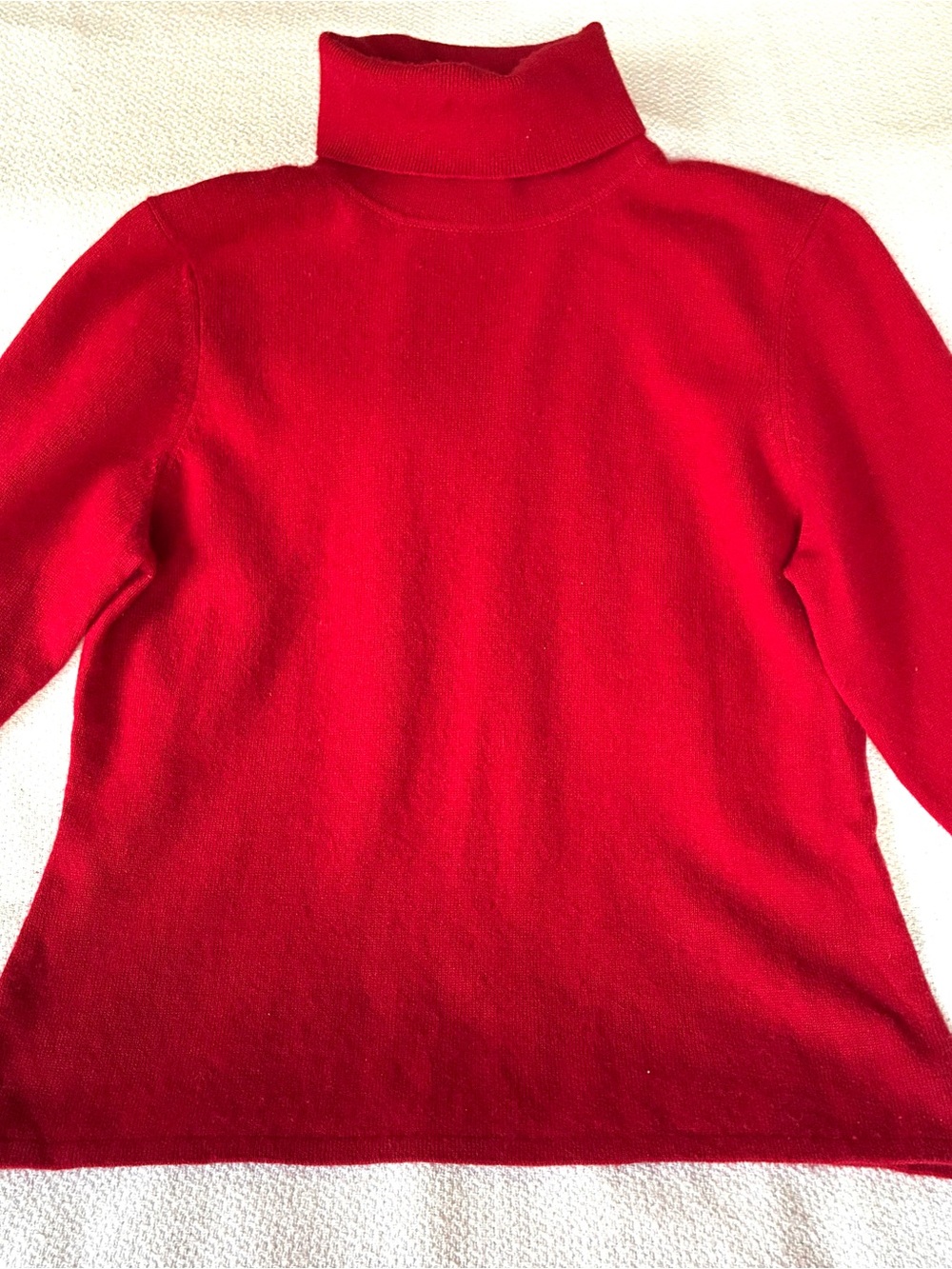 Alfani 100% Cashmere Bright Red Turtleneck Sweater